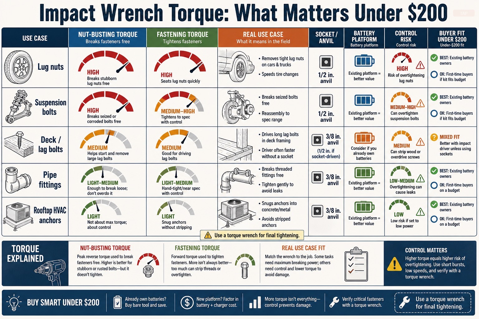 Best Cordless Impact Wrench Under $200 (2026): High-Torque 1/2-Inch Picks for Lug Nuts & Mechanics — visual reference