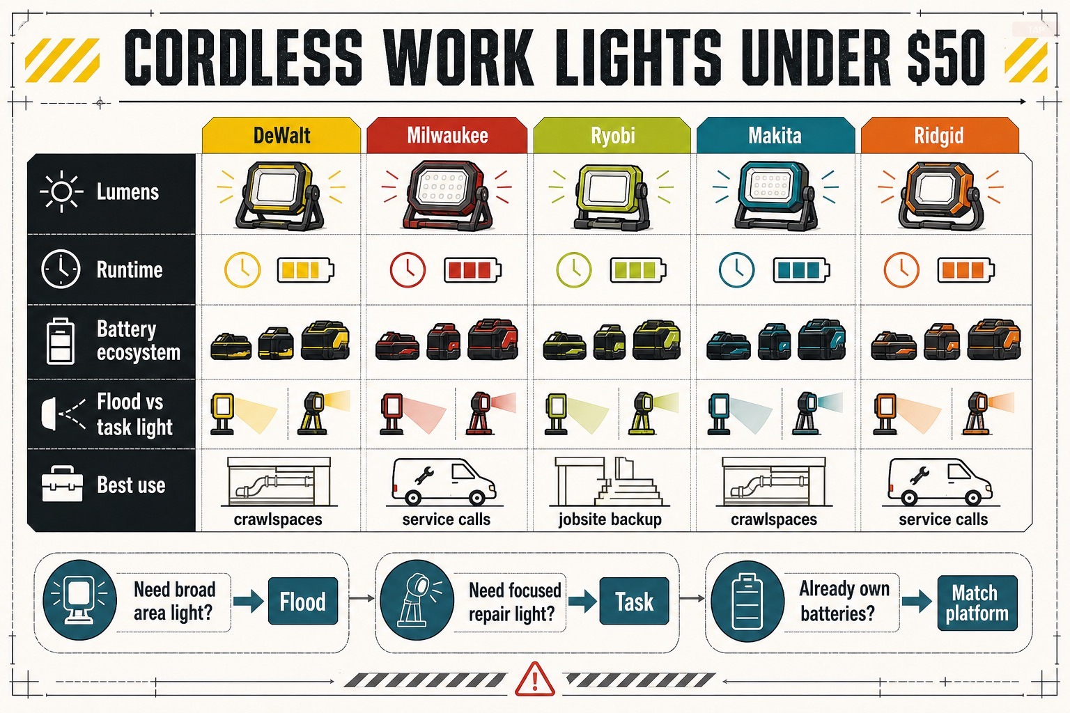 Best Cordless Work Lights Under $50 (2026): Bright Enough for the Job Site? — visual reference